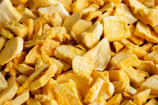 Close-up of Freeze Dried Mango slices