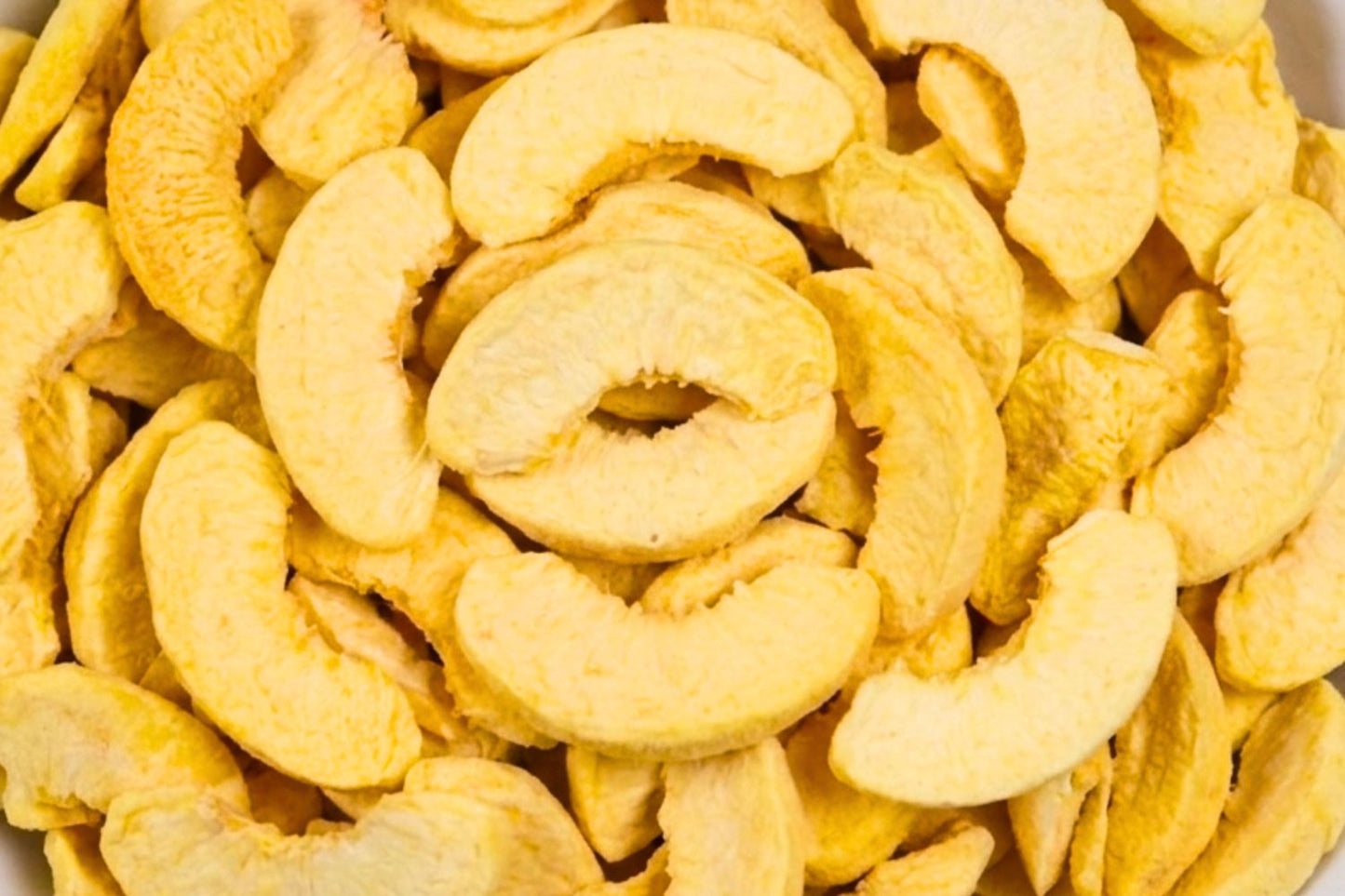 Close-up Freeze dried peach slices