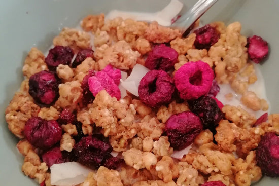 Freeze dried fruit in cereal
