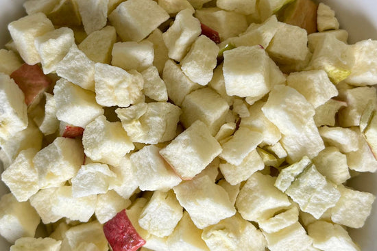 Freeze dried apple cubes