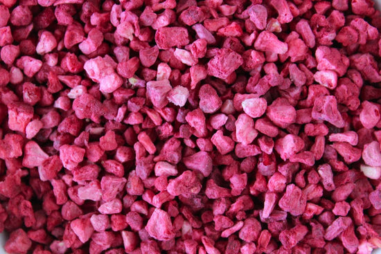 Freeze dried raspberry crumble