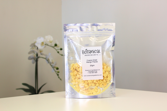 20gm bag of Freeze Dried Mango Pieces from Botanical Ingredients